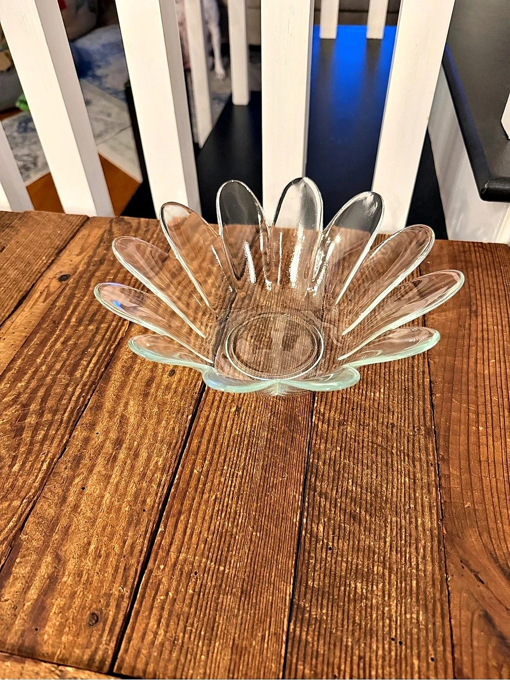 Federal Glass Petal Clear Flower Bowl